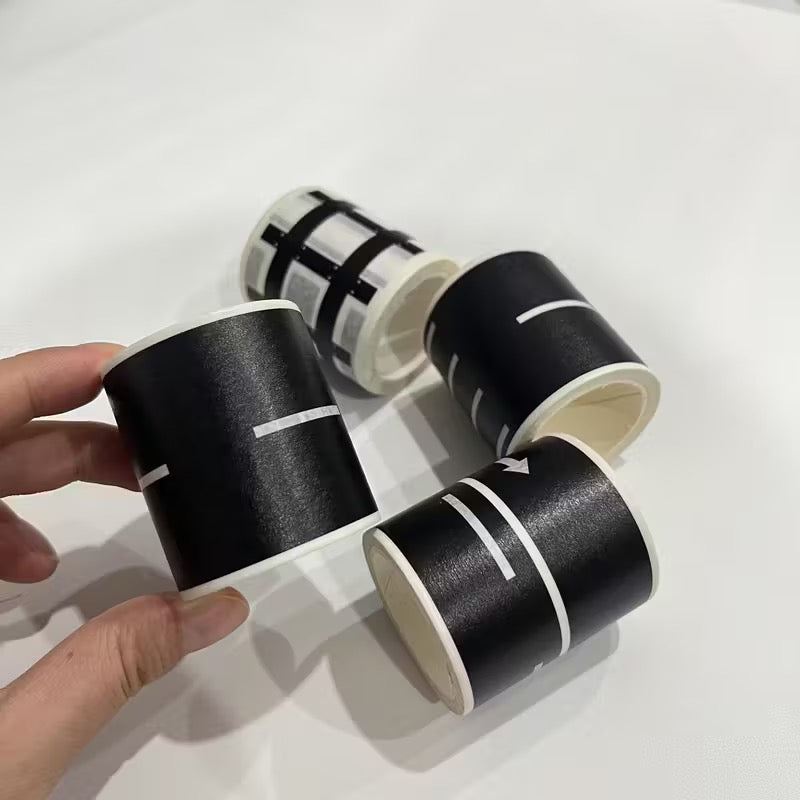 Railway with masking tape