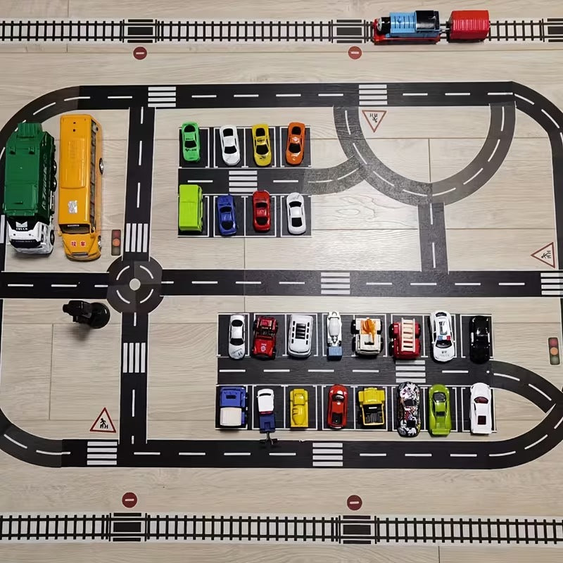 Railway with masking tape